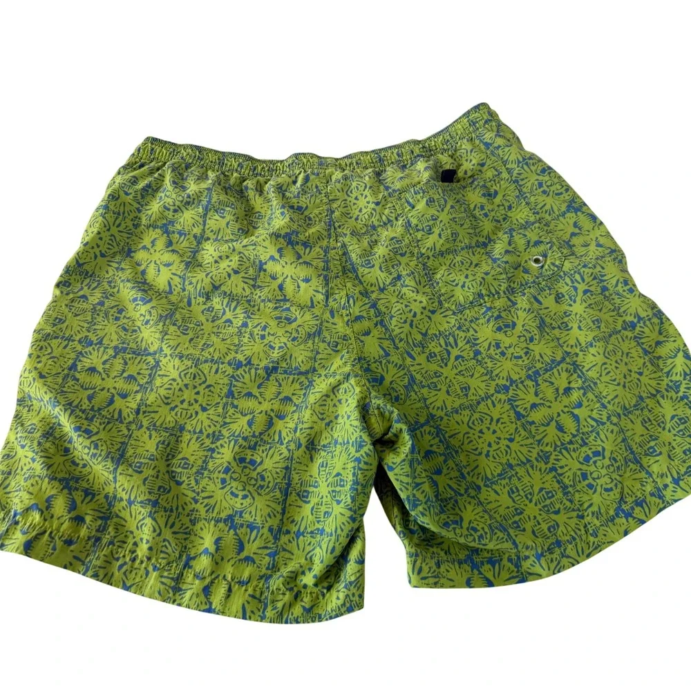Vintage Chaps Ralph Lauren Mens Swim Trunks Lime Green Blue XL